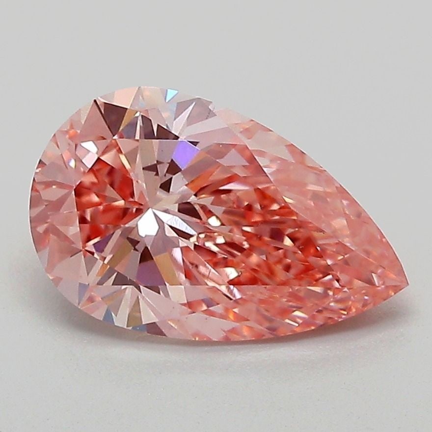 Loose Diamond - PEAR 2.04ct Fancy Vivid Pink VS2: Loose Diamond - PEAR 2.04ct Fancy Vivid Pink VS2 Source: This is a real non-mined Diamond that has been grown in a lab Shape: PEAR Carats: 2.04 Color: Fancy Vivid Pink Certification: IGI Video: