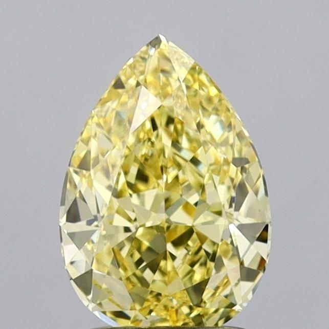 Loose Diamond - PEAR 1.84ct Fancy Intense Yellow VVS2: Loose Diamond - PEAR 1.84ct Fancy Intense Yellow VVS2 Source: This is a real non-mined Diamond that has been grown in a lab Shape: PEAR Carats: 1.84 Color: Fancy Intense Yellow Certification: IGI Vide