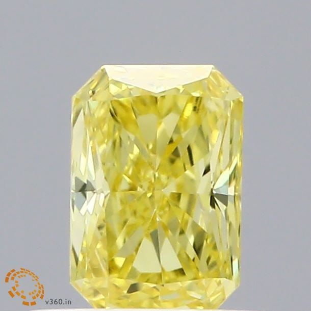 Loose Diamond - RADIANT 0.54ct Fancy Vivid Yellow VS1: Loose Diamond - RADIANT 0.54ct Fancy Vivid Yellow VS1 Source: This is a real non-mined Diamond that has been grown in a lab Shape: RADIANT Carats: 0.54 Color: Fancy Vivid Yellow Certification: IGI Vid