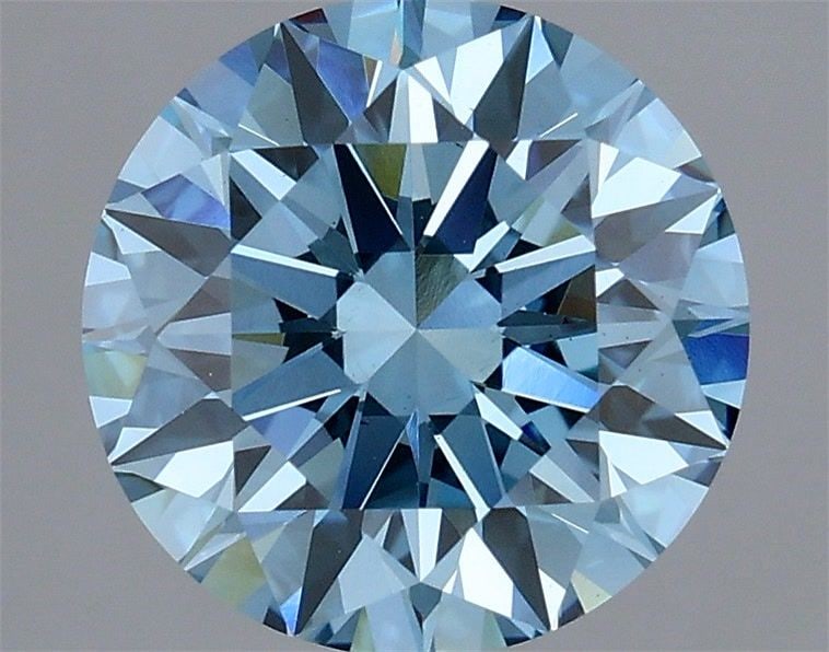 Loose Diamond - ROUND 2.14ct Fancy Vivid Blue VS2: Loose Diamond - ROUND 2.14ct Fancy Vivid Blue VS2 Source: This is a real non-mined Diamond that has been grown in a lab Shape: ROUND Carats: 2.14 Color: Fancy Vivid Blue Certification: IGI Video: