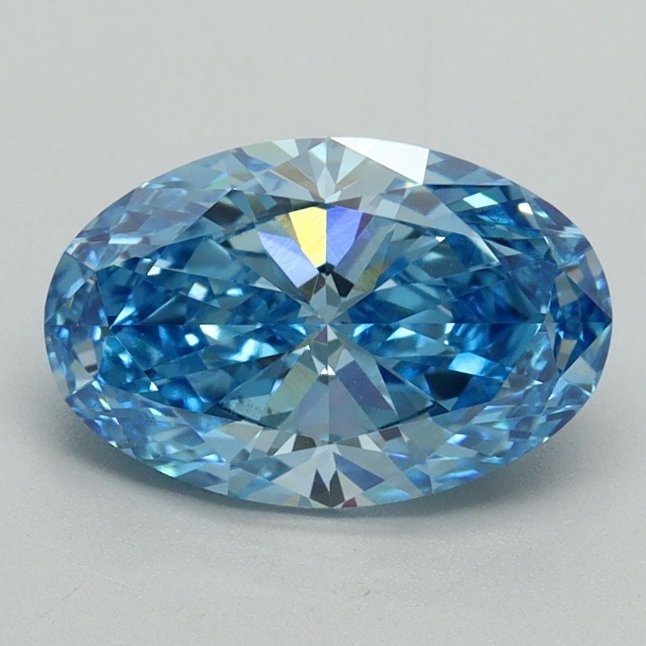 Loose Diamond - OVAL 2.12ct Fancy Vivid Blue VS1: Loose Diamond - OVAL 2.12ct Fancy Vivid Blue VS1 Source: This is a real non-mined Diamond that has been grown in a lab Shape: OVAL Carats: 2.12 Color: Fancy Vivid Blue Certification: IGI Video: