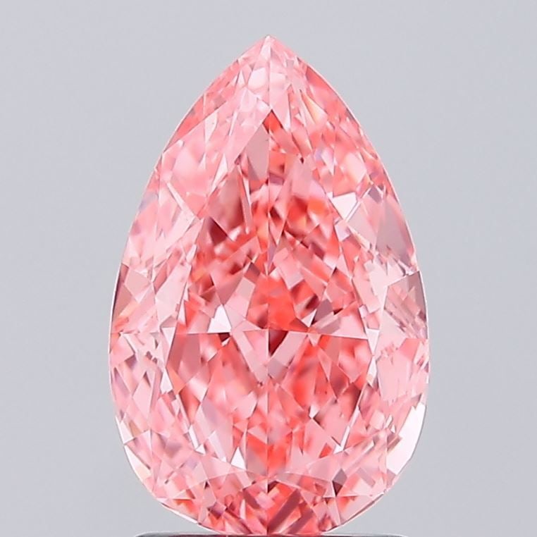 Loose Diamond - PEAR 2.0ct Fancy Vivid Pink VVS2: Loose Diamond - PEAR 2.0ct Fancy Vivid Pink VVS2 Source: This is a real non-mined Diamond that has been grown in a lab Shape: PEAR Carats: 2.0 Color: Fancy Vivid Pink Certification: IGI Video: