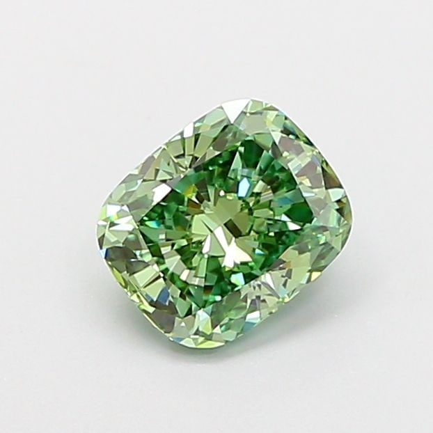 Loose Diamond - CUSHION MODIFIED 1.02ct Fancy Vivid Green VVS2: Loose Diamond - CUSHION MODIFIED 1.02ct Fancy Vivid Green VVS2 Source: This is a real non-mined Diamond that has been grown in a lab Shape: CUSHION MODIFIED Carats: 1.02 Color: Fancy Vivid Green Certi
