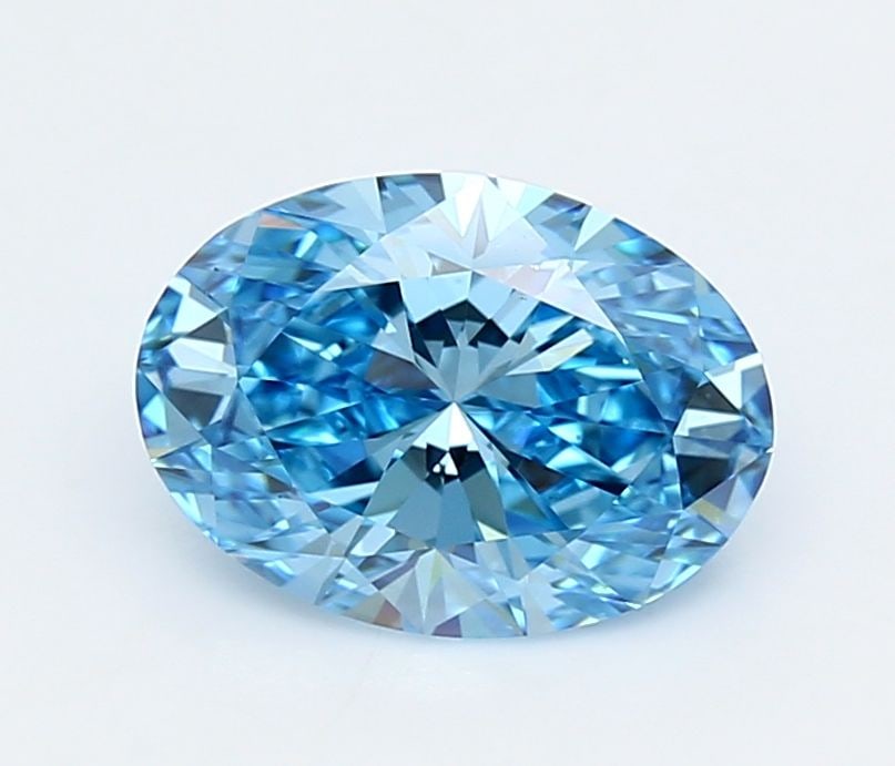 Loose Diamond - OVAL 2.06ct Fancy Vivid Blue VS1: Loose Diamond - OVAL 2.06ct Fancy Vivid Blue VS1 Source: This is a real non-mined Diamond that has been grown in a lab Shape: OVAL Carats: 2.06 Color: Fancy Vivid Blue Certification: IGI Video: Video