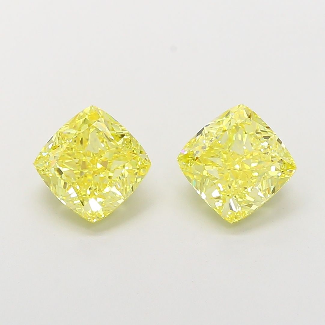Loose Diamond - CUSHION MODIFIED 2.53ct Fancy Vivid Yellow VVS2: Loose Diamond - CUSHION MODIFIED 2.53ct Fancy Vivid Yellow VVS2 Source: This is a real non-mined Diamond that has been grown in a lab Shape: CUSHION MODIFIED Carats: 2.53 Color: Fancy Vivid Yellow Cer