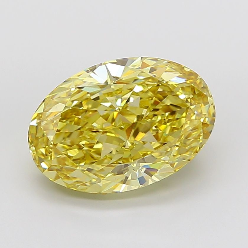 Loose Diamond - OVAL 14.54ct Fancy Intense Yellow VVS2: Loose Diamond - OVAL 14.54ct Fancy Intense Yellow VVS2 Source: This is a real non-mined Diamond that has been grown in a lab Shape: OVAL Carats: 14.54 Color: Fancy Intense Yellow Certification: IGI Vi