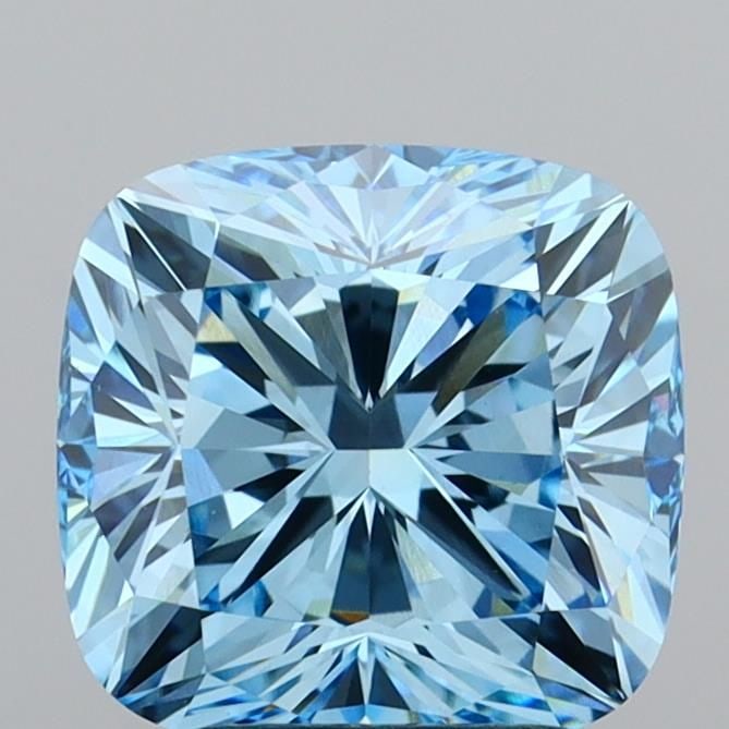 Loose Diamond - CUSHION MODIFIED 3.0ct Fancy Vivid Blue VVS2: Loose Diamond - CUSHION MODIFIED 3.0ct Fancy Vivid Blue VVS2 Source: This is a real non-mined Diamond that has been grown in a lab Shape: CUSHION MODIFIED Carats: 3.0 Color: Fancy Vivid Blue Certifica