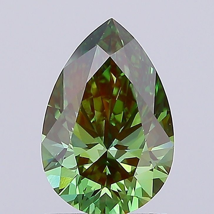 Loose Diamond - PEAR 1.46ct Fancy Vivid Green VVS2: Loose Diamond - PEAR 1.46ct Fancy Vivid Green VVS2 Source: This is a real non-mined Diamond that has been grown in a lab Shape: PEAR Carats: 1.46 Color: Fancy Vivid Green Certification: IGI Video: