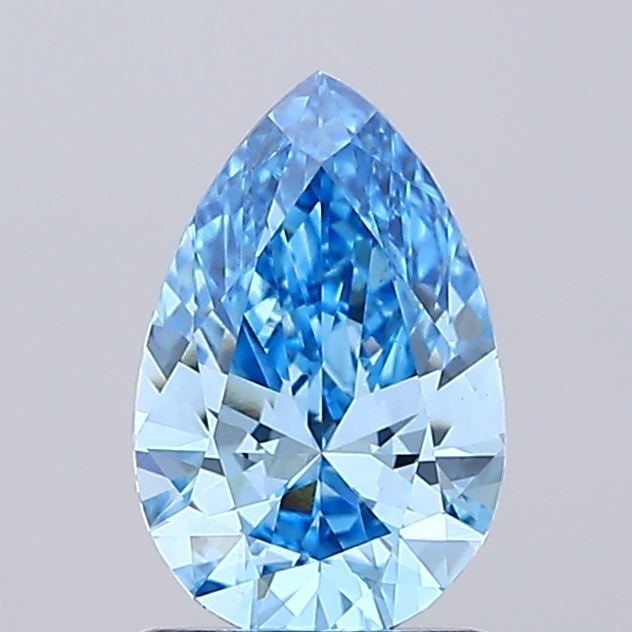 Loose Diamond - PEAR 1.08ct Fancy Vivid Blue VS1: Loose Diamond - PEAR 1.08ct Fancy Vivid Blue VS1 Source: This is a real non-mined Diamond that has been grown in a lab Shape: PEAR Carats: 1.08 Color: Fancy Vivid Blue Certification: IGI Video:
