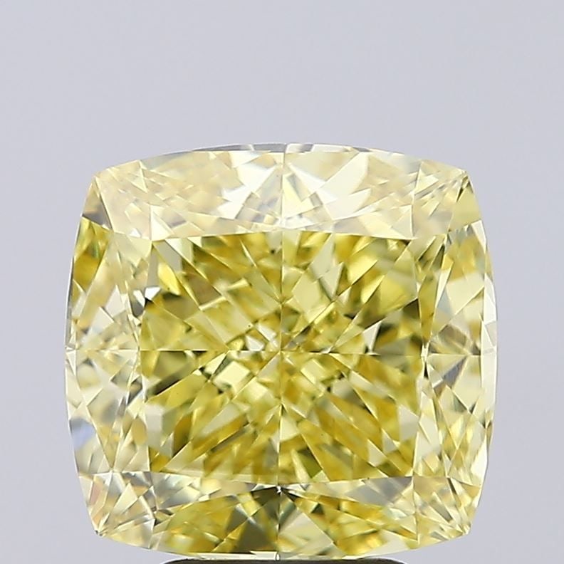 Loose Diamond - CUSHION MODIFIED 5.2ct Fancy Intense Yellow VVS2: Loose Diamond - CUSHION MODIFIED 5.2ct Fancy Intense Yellow VVS2 Source: This is a real non-mined Diamond that has been grown in a lab Shape: CUSHION MODIFIED Carats: 5.2 Color: Fancy Intense Yellow C