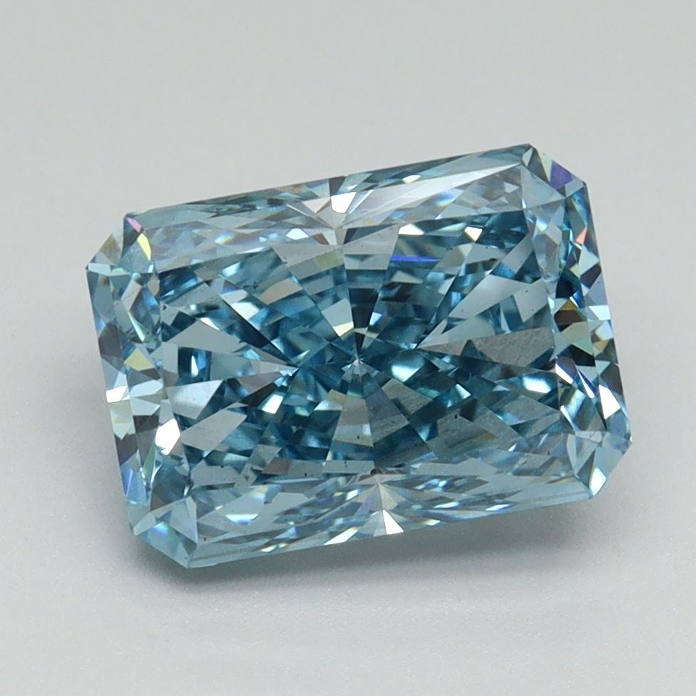 Loose Diamond - RADIANT 3.02ct Fancy Vivid Blue VS1: Loose Diamond - RADIANT 3.02ct Fancy Vivid Blue VS1 Source: This is a real non-mined Diamond that has been grown in a lab Shape: RADIANT Carats: 3.02 Color: Fancy Vivid Blue Certification: IGI Video: