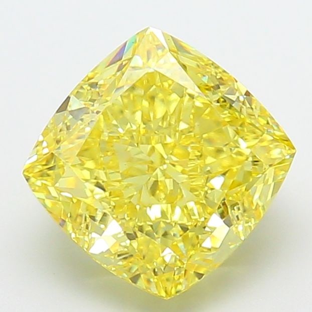Loose Diamond - CUSHION MODIFIED 5.08ct Fancy Vivid Yellow VS1: Loose Diamond - CUSHION MODIFIED 5.08ct Fancy Vivid Yellow VS1 Source: This is a real non-mined Diamond that has been grown in a lab Shape: CUSHION MODIFIED Carats: 5.08 Color: Fancy Vivid Yellow Cert