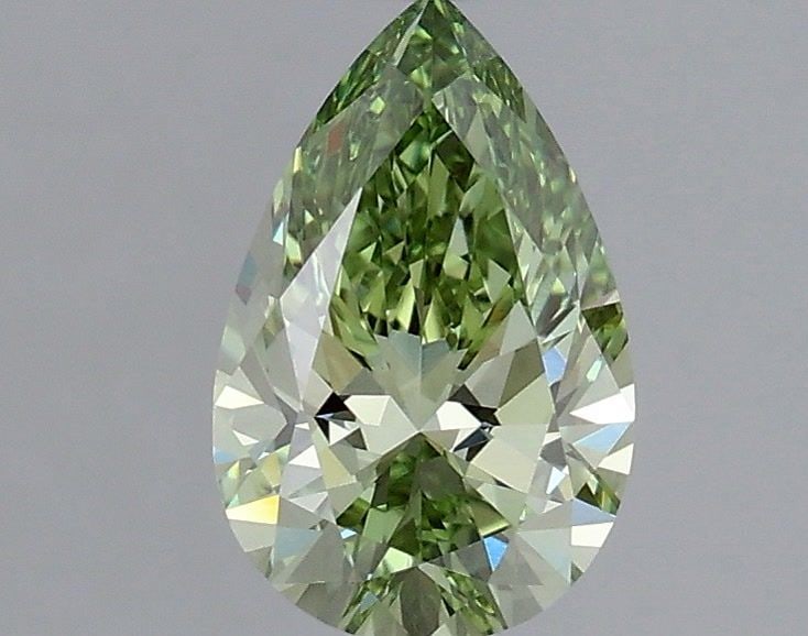 Loose Diamond - PEAR 1.08ct Fancy Vivid Green VVS2: Loose Diamond - PEAR 1.08ct Fancy Vivid Green VVS2 Source: This is a real non-mined Diamond that has been grown in a lab Shape: PEAR Carats: 1.08 Color: Fancy Vivid Green Certification: IGI Video: