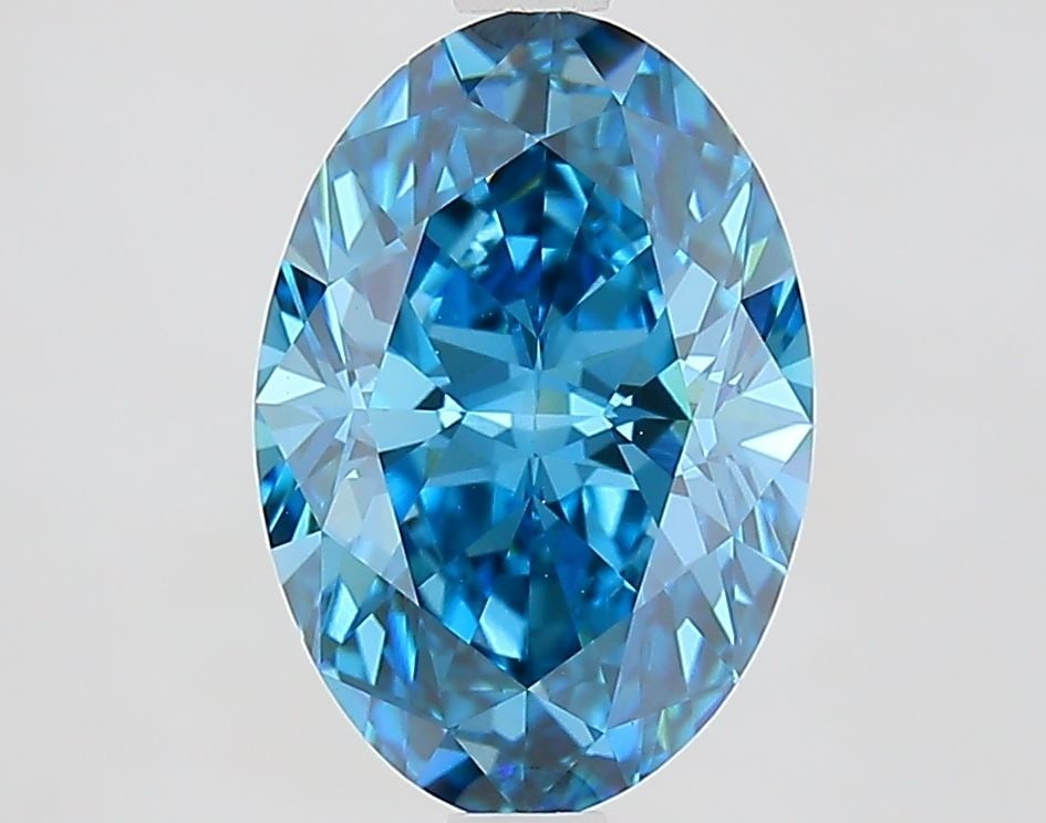 Loose Diamond - OVAL 2.41ct Fancy Vivid Blue VVS2: Loose Diamond - OVAL 2.41ct Fancy Vivid Blue VVS2 Source: This is a real non-mined Diamond that has been grown in a lab Shape: OVAL Carats: 2.41 Color: Fancy Vivid Blue Certification: IGI Video: