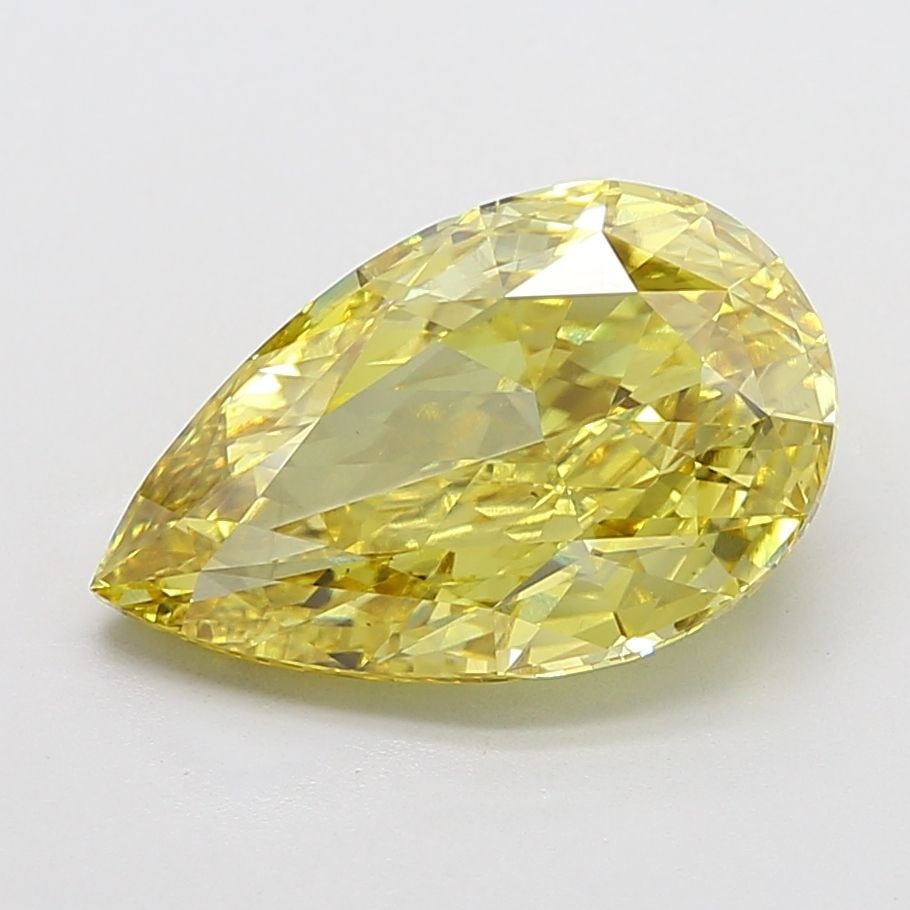 Loose Diamond - PEAR 7.34ct Fancy Vivid Yellow VS2: Loose Diamond - PEAR 7.34ct Fancy Vivid Yellow VS2 Source: This is a real non-mined Diamond that has been grown in a lab Shape: PEAR Carats: 7.34 Color: Fancy Vivid Yellow Certification: IGI Video: