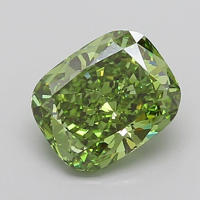 Loose Diamond - CUSHION MODIFIED 2.7ct Fancy Vivid Green VVS2: Loose Diamond - CUSHION MODIFIED 2.7ct Fancy Vivid Green VVS2 Source: This is a real non-mined Diamond that has been grown in a lab Shape: CUSHION MODIFIED Carats: 2.7 Color: Fancy Vivid Green Certifi