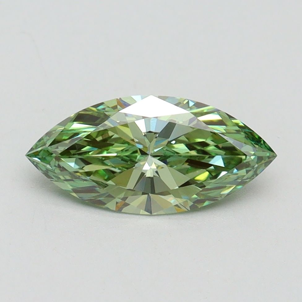 Loose Diamond - MARQUISE 1.02ct Fancy Vivid Green VVS2: Loose Diamond - MARQUISE 1.02ct Fancy Vivid Green VVS2 Source: This is a real non-mined Diamond that has been grown in a lab Shape: MARQUISE Carats: 1.02 Color: Fancy Vivid Green Certification: IGI Vi
