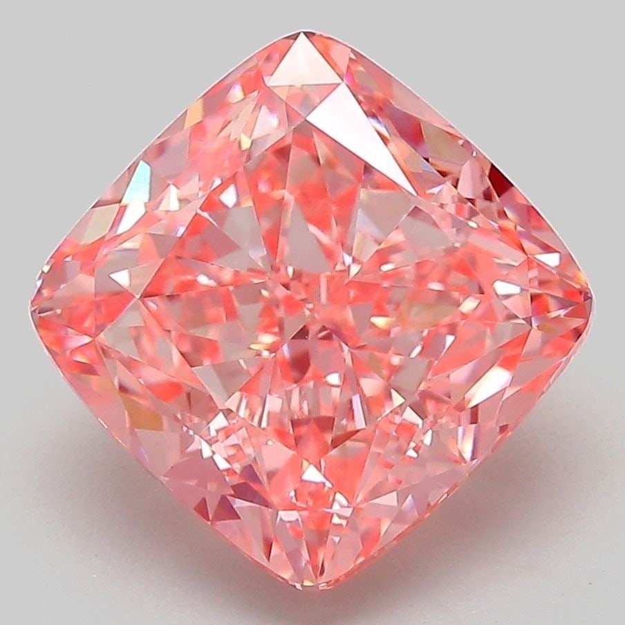 Loose Diamond - CUSHION MODIFIED 5.2ct Fancy Vivid Pink VVS2: Loose Diamond - CUSHION MODIFIED 5.2ct Fancy Vivid Pink VVS2 Source: This is a real non-mined Diamond that has been grown in a lab Shape: CUSHION MODIFIED Carats: 5.2 Color: Fancy Vivid Pink Certifica