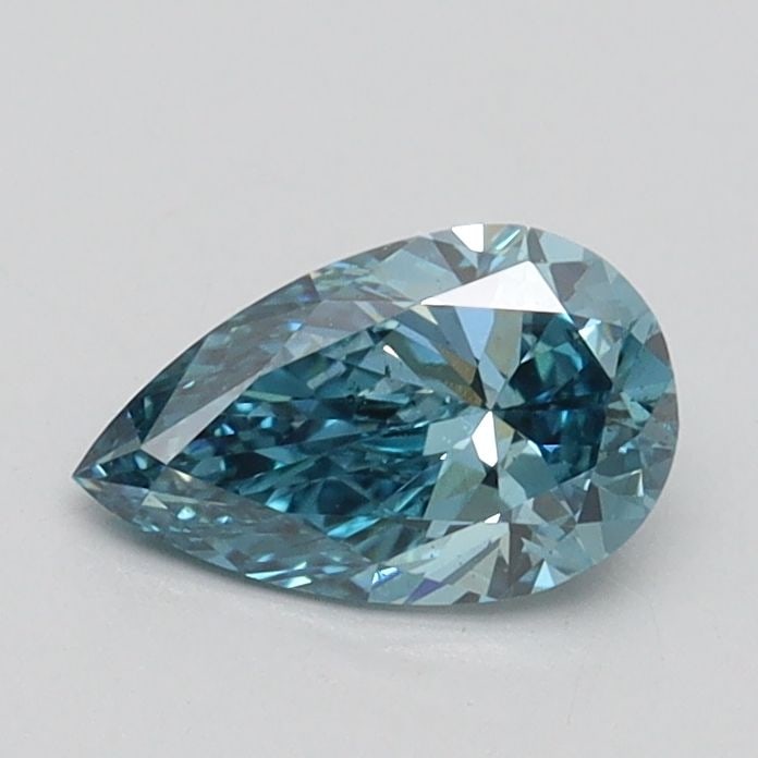 Loose Diamond - PEAR 0.6ct Fancy Vivid Greenish Blue VS2: Loose Diamond - PEAR 0.6ct Fancy Vivid Greenish Blue VS2 Source: This is a real non-mined Diamond that has been grown in a lab Shape: PEAR Carats: 0.6 Color: Fancy Vivid Greenish Blue Certification: I