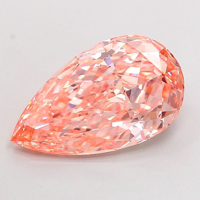 Loose Diamond - PEAR 3.66ct Fancy Intense Orangey Pink VS1: Loose Diamond - PEAR 3.66ct Fancy Intense Orangey Pink VS1 Source: This is a real non-mined Diamond that has been grown in a lab Shape: PEAR Carats: 3.66 Color: Fancy Intense Orangey Pink Certificatio
