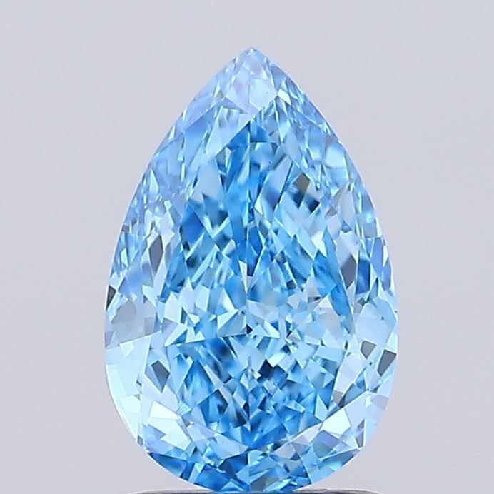 Loose Diamond - PEAR 1.43ct Fancy Vivid Blue VVS2: Loose Diamond - PEAR 1.43ct Fancy Vivid Blue VVS2 Source: This is a real non-mined Diamond that has been grown in a lab Shape: PEAR Carats: 1.43 Color: Fancy Vivid Blue Certification: IGI Video: