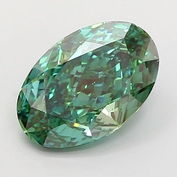 Loose Diamond - OVAL 4.03ct Fancy Vivid Green VS1: Loose Diamond - OVAL 4.03ct Fancy Vivid Green VS1 Source: This is a real non-mined Diamond that has been grown in a lab Shape: OVAL Carats: 4.03 Color: Fancy Vivid Green Certification: IGI Video: