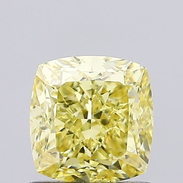 Loose Diamond - CUSHION MODIFIED 1.13ct Fancy Yellow VVS2: Loose Diamond - CUSHION MODIFIED 1.13ct Fancy Yellow VVS2 Source: This is a real non-mined Diamond that has been grown in a lab Shape: CUSHION MODIFIED Carats: 1.13 Color: Fancy Yellow Certification: 