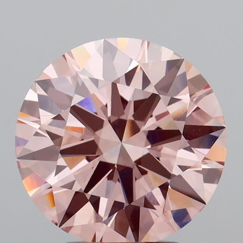 Loose Diamond - ROUND 3.1ct Fancy Intense Brownish Pink VS1: Loose Diamond - ROUND 3.1ct Fancy Intense Brownish Pink VS1 Source: This is a real non-mined Diamond that has been grown in a lab Shape: ROUND Carats: 3.1 Color: Fancy Intense Brownish Pink Certificat