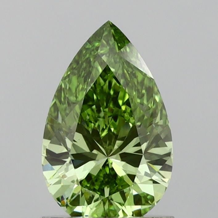 Loose Diamond - PEAR 1.08ct Fancy Vivid Green VVS2: Loose Diamond - PEAR 1.08ct Fancy Vivid Green VVS2 Source: This is a real non-mined Diamond that has been grown in a lab Shape: PEAR Carats: 1.08 Color: Fancy Vivid Green Certification: IGI Video: