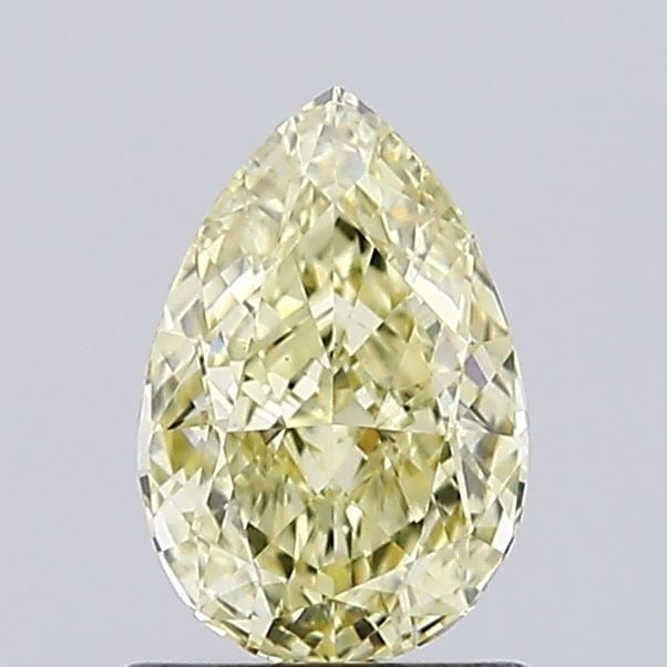 Loose Diamond - PEAR 1.04ct Fancy Light Yellow VS1: Loose Diamond - PEAR 1.04ct Fancy Light Yellow VS1 Source: This is a real non-mined Diamond that has been grown in a lab Shape: PEAR Carats: 1.04 Color: Fancy Light Yellow Certification: IGI Video: