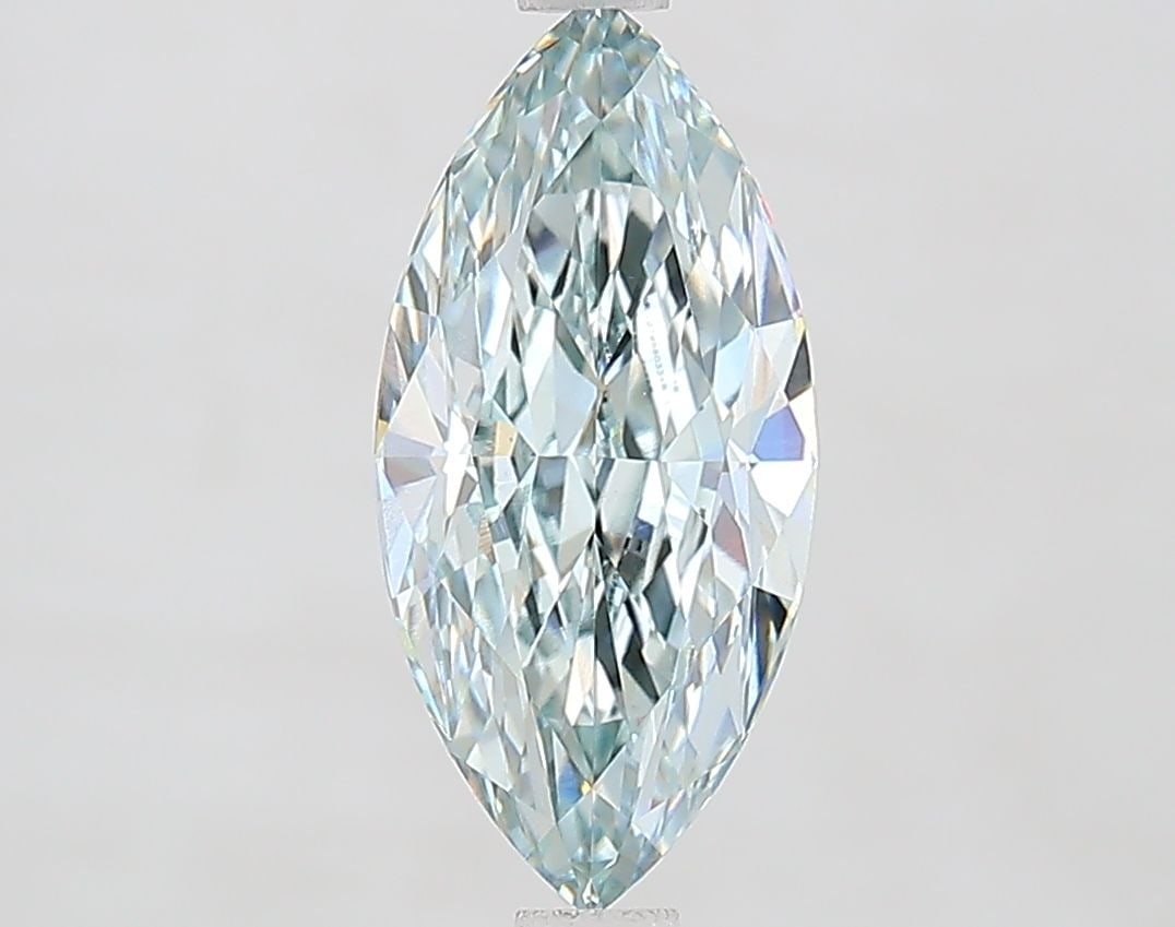 Loose Diamond - MARQUISE 2.06ct Fancy Light Blue Green VS1: Loose Diamond - MARQUISE 2.06ct Fancy Light Blue Green VS1 Source: This is a real non-mined Diamond that has been grown in a lab Shape: MARQUISE Carats: 2.06 Color: Fancy Light Blue Green Certificatio