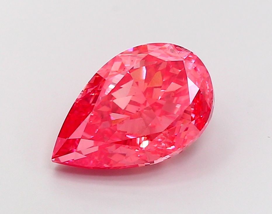 Loose Diamond - PEAR 4.37ct Fancy Vivid Orangey Pink VS2: Loose Diamond - PEAR 4.37ct Fancy Vivid Orangey Pink VS2 Source: This is a real non-mined Diamond that has been grown in a lab Shape: PEAR Carats: 4.37 Color: Fancy Vivid Orangey Pink Certification: I