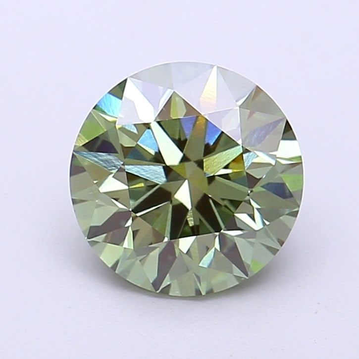 Ideal Loose Diamond - ROUND 2.08ct Fancy Vivid Green VS1: Ideal Loose Diamond - ROUND 2.08ct Fancy Vivid Green VS1 Source: This is a real non-mined Diamond that has been grown in a lab Shape: ROUND Carats: 2.08 Color: Fancy Vivid Green Certification: IGI Vid