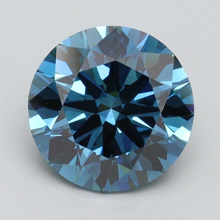 Loose Diamond - ROUND 2.62ct Fancy Vivid Blue SI1: Loose Diamond - ROUND 2.62ct Fancy Vivid Blue SI1 Source: This is a real non-mined Diamond that has been grown in a lab Shape: ROUND Carats: 2.62 Color: Fancy Vivid Blue Certification: IGI Video: