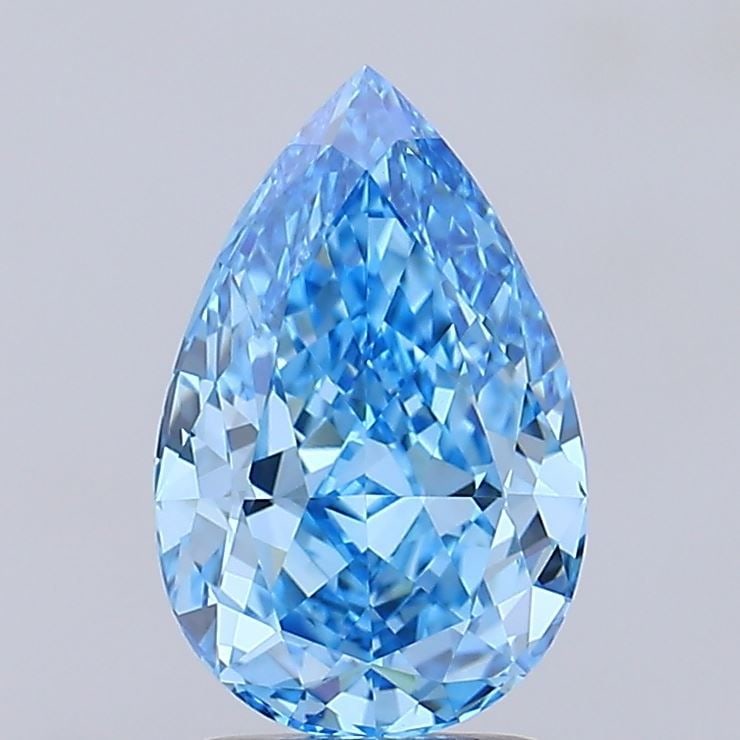 Loose Diamond - PEAR 2.51ct Fancy Vivid Blue VS1: Loose Diamond - PEAR 2.51ct Fancy Vivid Blue VS1 Source: This is a real non-mined Diamond that has been grown in a lab Shape: PEAR Carats: 2.51 Color: Fancy Vivid Blue Certification: IGI Video: