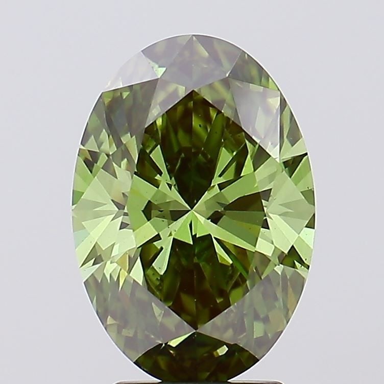 Loose Diamond - OVAL 3.09ct Fancy Vivid Green VS2: Loose Diamond - OVAL 3.09ct Fancy Vivid Green VS2 Source: This is a real non-mined Diamond that has been grown in a lab Shape: OVAL Carats: 3.09 Color: Fancy Vivid Green Certification: IGI Video: