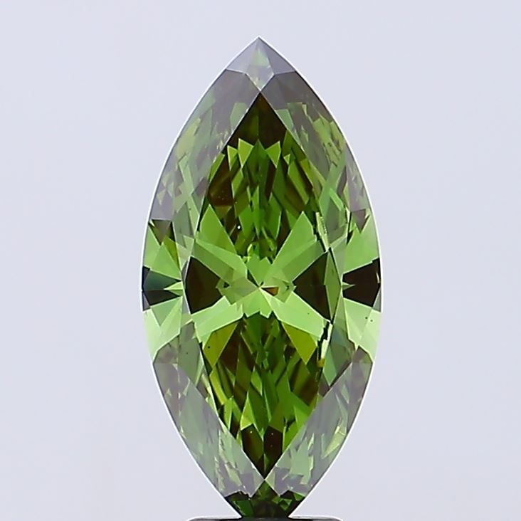 Loose Diamond - MARQUISE 5.0ct Fancy Vivid Green VS2: Loose Diamond - MARQUISE 5.0ct Fancy Vivid Green VS2 Source: This is a real non-mined Diamond that has been grown in a lab Shape: MARQUISE Carats: 5.0 Color: Fancy Vivid Green Certification: IGI Video