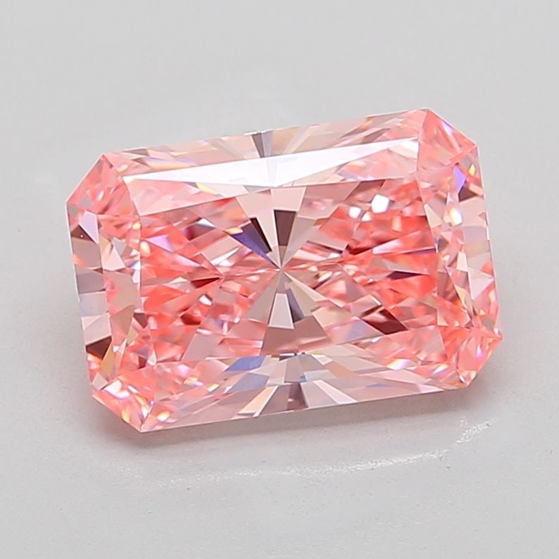 Loose Diamond - RADIANT 5.04ct Fancy Vivid Pink VS1: Loose Diamond - RADIANT 5.04ct Fancy Vivid Pink VS1 Source: This is a real non-mined Diamond that has been grown in a lab Shape: RADIANT Carats: 5.04 Color: Fancy Vivid Pink Certification: IGI Video: