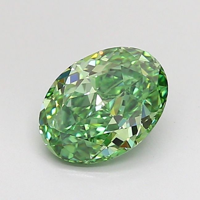 Loose Diamond - OVAL 1.01ct Fancy Vivid Green VS1: Loose Diamond - OVAL 1.01ct Fancy Vivid Green VS1 Source: This is a real non-mined Diamond that has been grown in a lab Shape: OVAL Carats: 1.01 Color: Fancy Vivid Green Certification: IGI Video: