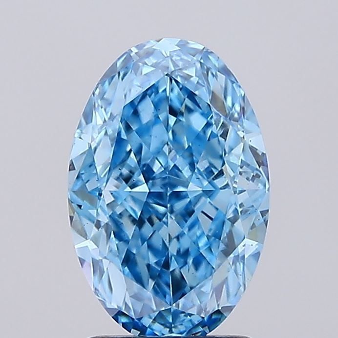 Loose Diamond - OVAL 2.45ct Fancy Vivid Blue VS1: Loose Diamond - OVAL 2.45ct Fancy Vivid Blue VS1 Source: This is a real non-mined Diamond that has been grown in a lab Shape: OVAL Carats: 2.45 Color: Fancy Vivid Blue Certification: IGI Video: