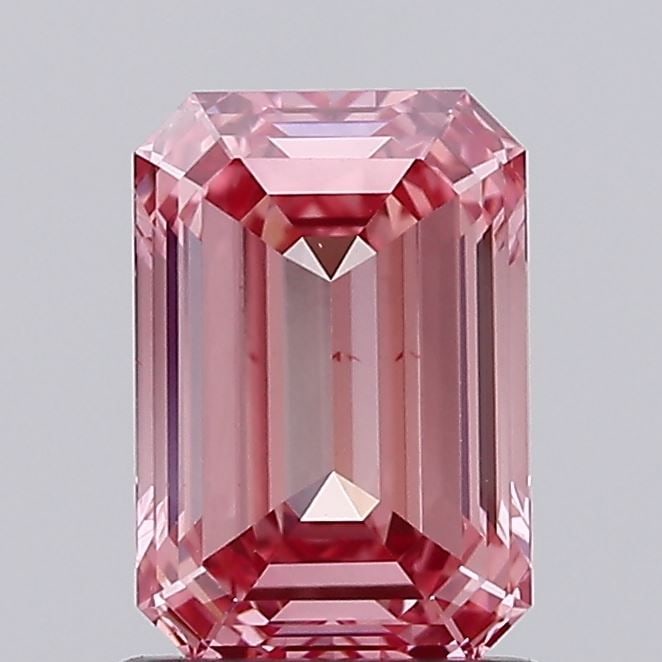 Loose Diamond - EMERALD 1.11ct Fancy Vivid Pink VS2: Loose Diamond - EMERALD 1.11ct Fancy Vivid Pink VS2 Source: This is a real non-mined Diamond that has been grown in a lab Shape: EMERALD Carats: 1.11 Color: Fancy Vivid Pink Certification: IGI Video: