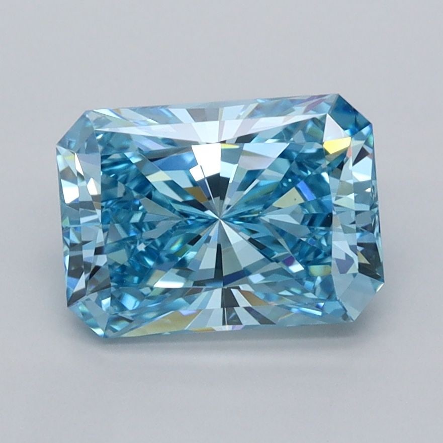 Loose Diamond - RADIANT 1.96ct Fancy Vivid Blue VS2: Loose Diamond - RADIANT 1.96ct Fancy Vivid Blue VS2 Source: This is a real non-mined Diamond that has been grown in a lab Shape: RADIANT Carats: 1.96 Color: Fancy Vivid Blue Certification: IGI Video: