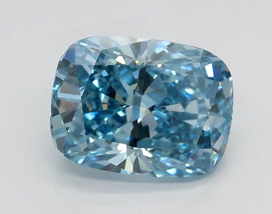 Loose Diamond - CUSHION BRILLIANT 1.51ct Fancy Vivid Blue VS1: Loose Diamond - CUSHION BRILLIANT 1.51ct Fancy Vivid Blue VS1 Source: This is a real non-mined Diamond that has been grown in a lab Shape: CUSHION BRILLIANT Carats: 1.51 Color: Fancy Vivid Blue Certif