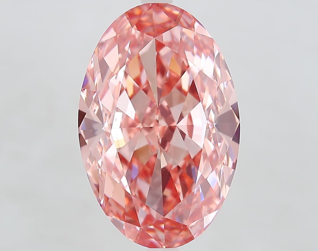 Loose Diamond - OVAL 10.45ct Fancy Vivid Pink VS1: Loose Diamond - OVAL 10.45ct Fancy Vivid Pink VS1 Source: This is a real non-mined Diamond that has been grown in a lab Shape: OVAL Carats: 10.45 Color: Fancy Vivid Pink Certification: IGI Video: