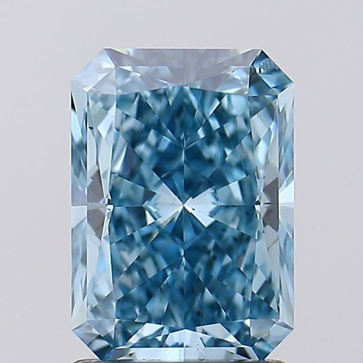 Loose Diamond - RADIANT 1.51ct Fancy Vivid Blue VS2: Loose Diamond - RADIANT 1.51ct Fancy Vivid Blue VS2 Source: This is a real non-mined Diamond that has been grown in a lab Shape: RADIANT Carats: 1.51 Color: Fancy Vivid Blue Certification: IGI Video: