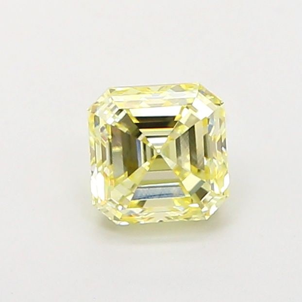 Loose Diamond - ASSCHER 1.0ct Fancy Light Yellow VVS2: Loose Diamond - ASSCHER 1.0ct Fancy Light Yellow VVS2 Source: This is a real non-mined Diamond that has been grown in a lab Shape: ASSCHER Carats: 1.0 Color: Fancy Light Yellow Certification: IGI Vide