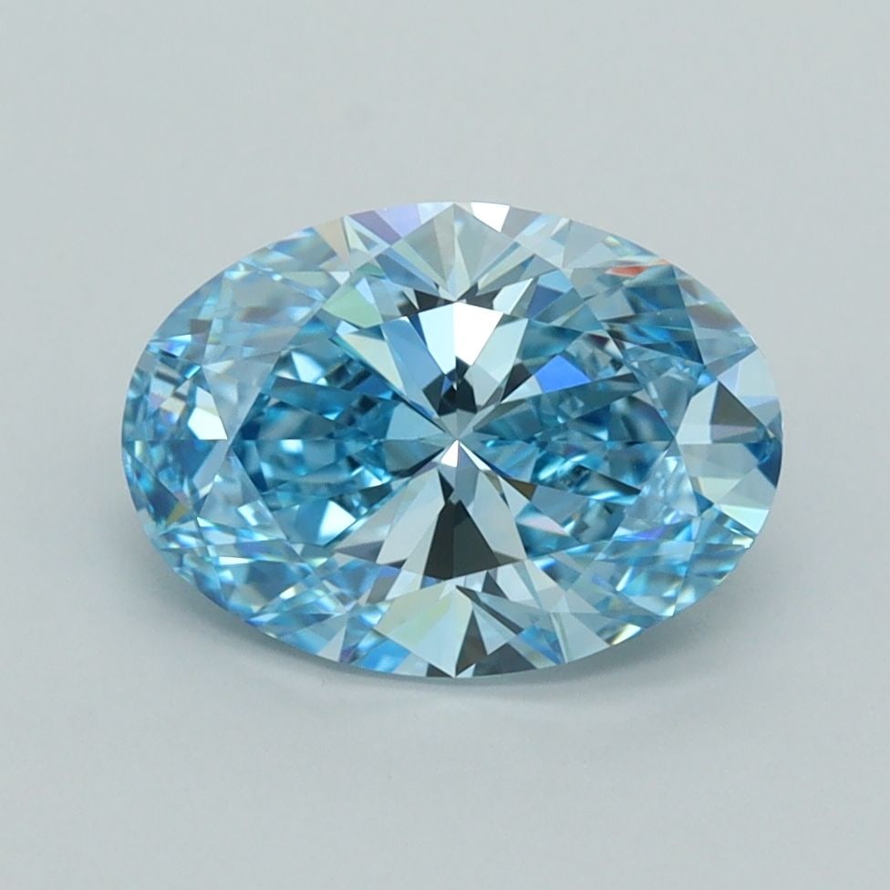Loose Diamond - OVAL 2.01ct Fancy Vivid Blue VVS2: Loose Diamond - OVAL 2.01ct Fancy Vivid Blue VVS2 Source: This is a real non-mined Diamond that has been grown in a lab Shape: OVAL Carats: 2.01 Color: Fancy Vivid Blue Certification: IGI Video:
