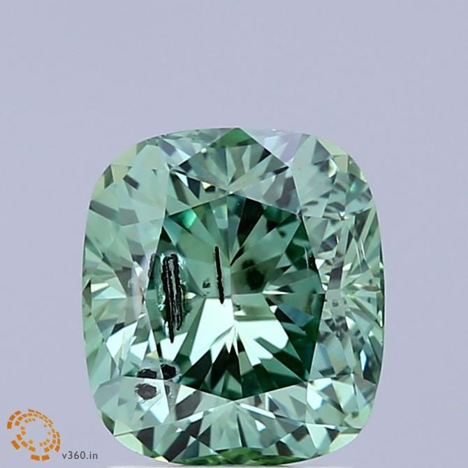 Loose Diamond - CUSHION MODIFIED 2.33ct Fancy Vivid Green I1: Loose Diamond - CUSHION MODIFIED 2.33ct Fancy Vivid Green I1 Source: This is a real non-mined Diamond that has been grown in a lab Shape: CUSHION MODIFIED Carats: 2.33 Color: Fancy Vivid Green Certifi