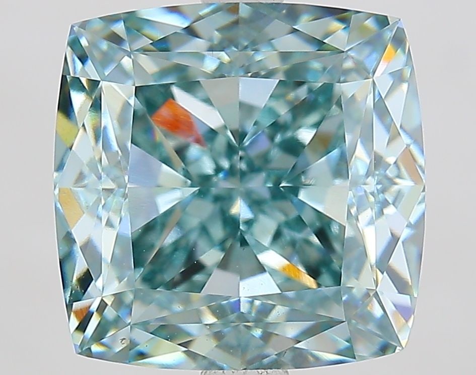 Loose Diamond - CUSHION MODIFIED 5.06ct Fancy Green VS1: Loose Diamond - CUSHION MODIFIED 5.06ct Fancy Green VS1 Source: This is a real non-mined Diamond that has been grown in a lab Shape: CUSHION MODIFIED Carats: 5.06 Color: Fancy Green Certification: IGI