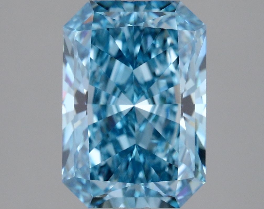 Loose Diamond - RADIANT 2.3ct Fancy Vivid Blue VVS2: Loose Diamond - RADIANT 2.3ct Fancy Vivid Blue VVS2 Source: This is a real non-mined Diamond that has been grown in a lab Shape: RADIANT Carats: 2.3 Color: Fancy Vivid Blue Certification: IGI Video: